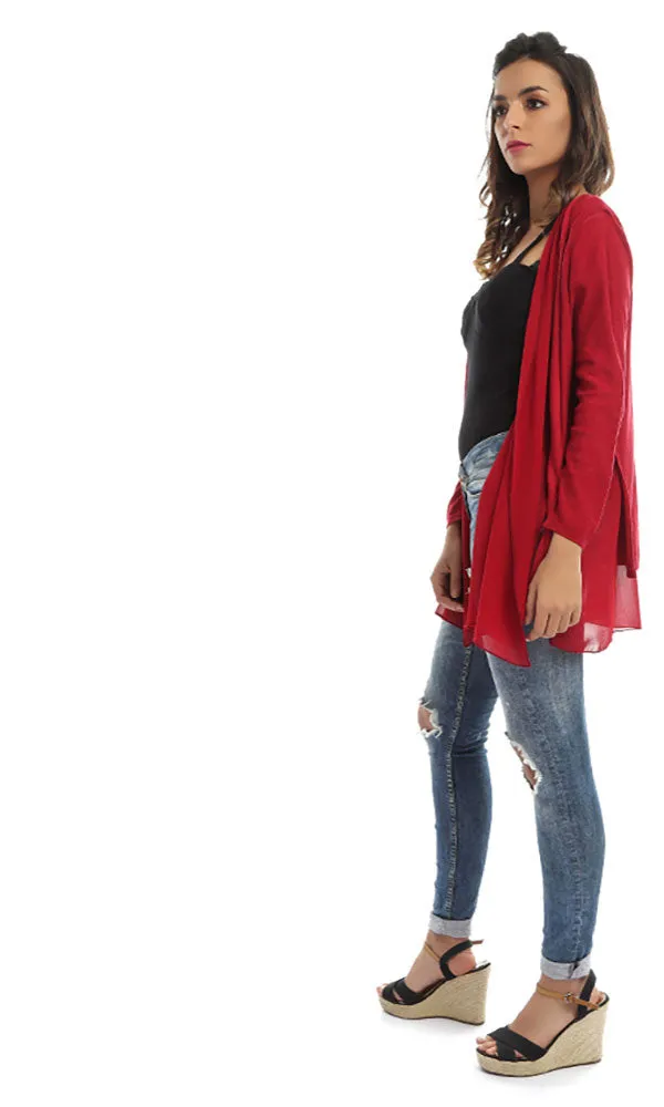 47476 Slip On Elegant Cardigan - Red