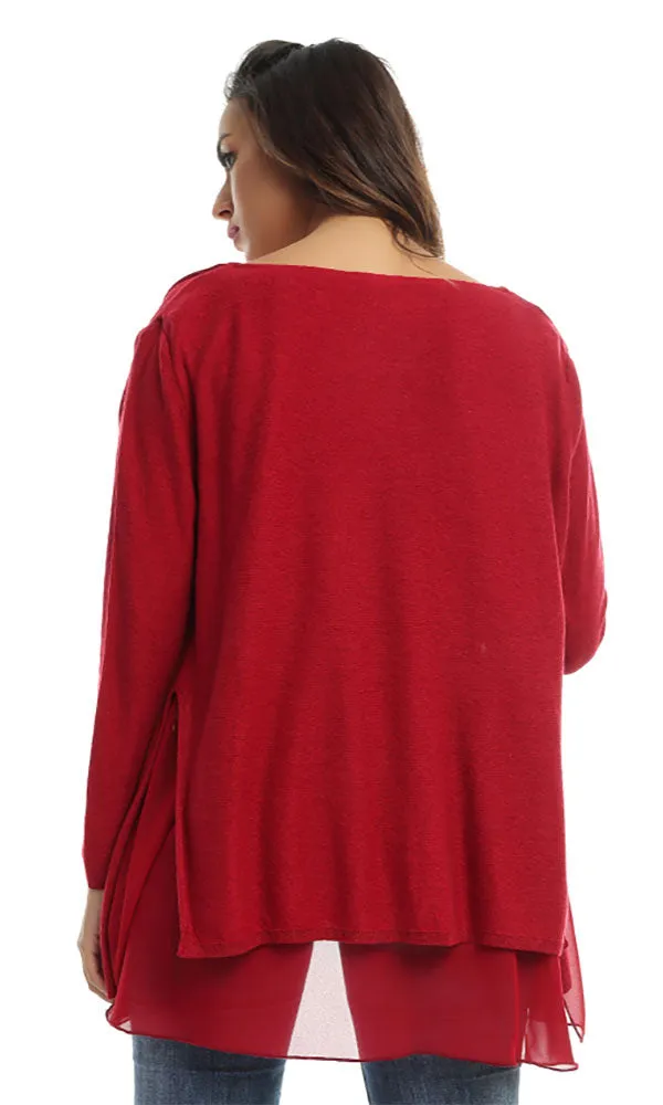 47476 Slip On Elegant Cardigan - Red