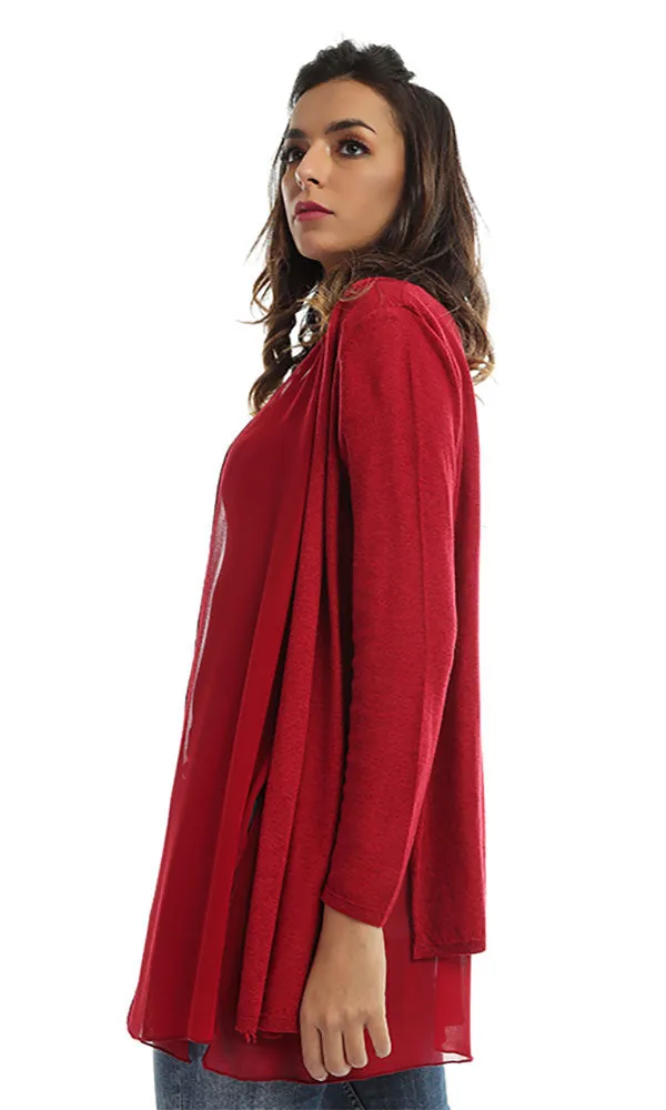 47476 Slip On Elegant Cardigan - Red