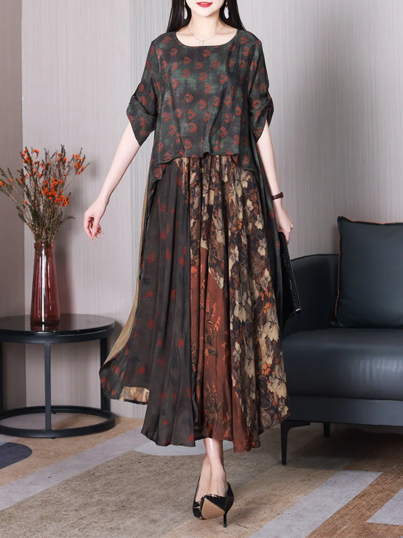 A Good Memory Loose Round Neck A-line Dress