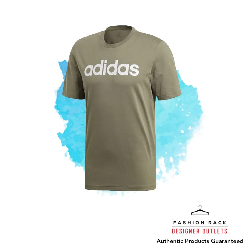 Adidas Essentials Linear Logo Tee Legacy Green / White