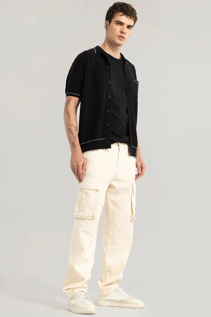 Adventure-Ready Cream Cargo Jeans