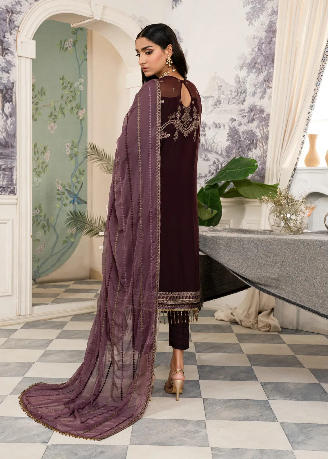 Afsanah by Zarif Embroidered Chiffon 3 Piece Unstitched Suit ZF24AF ZAF-09 ZINAT