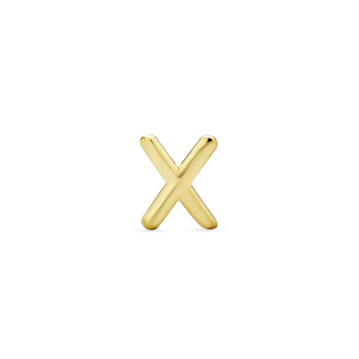 Alphabet Letter Initial Cartilage 1 Piece Stud Earring Real 14K Gold