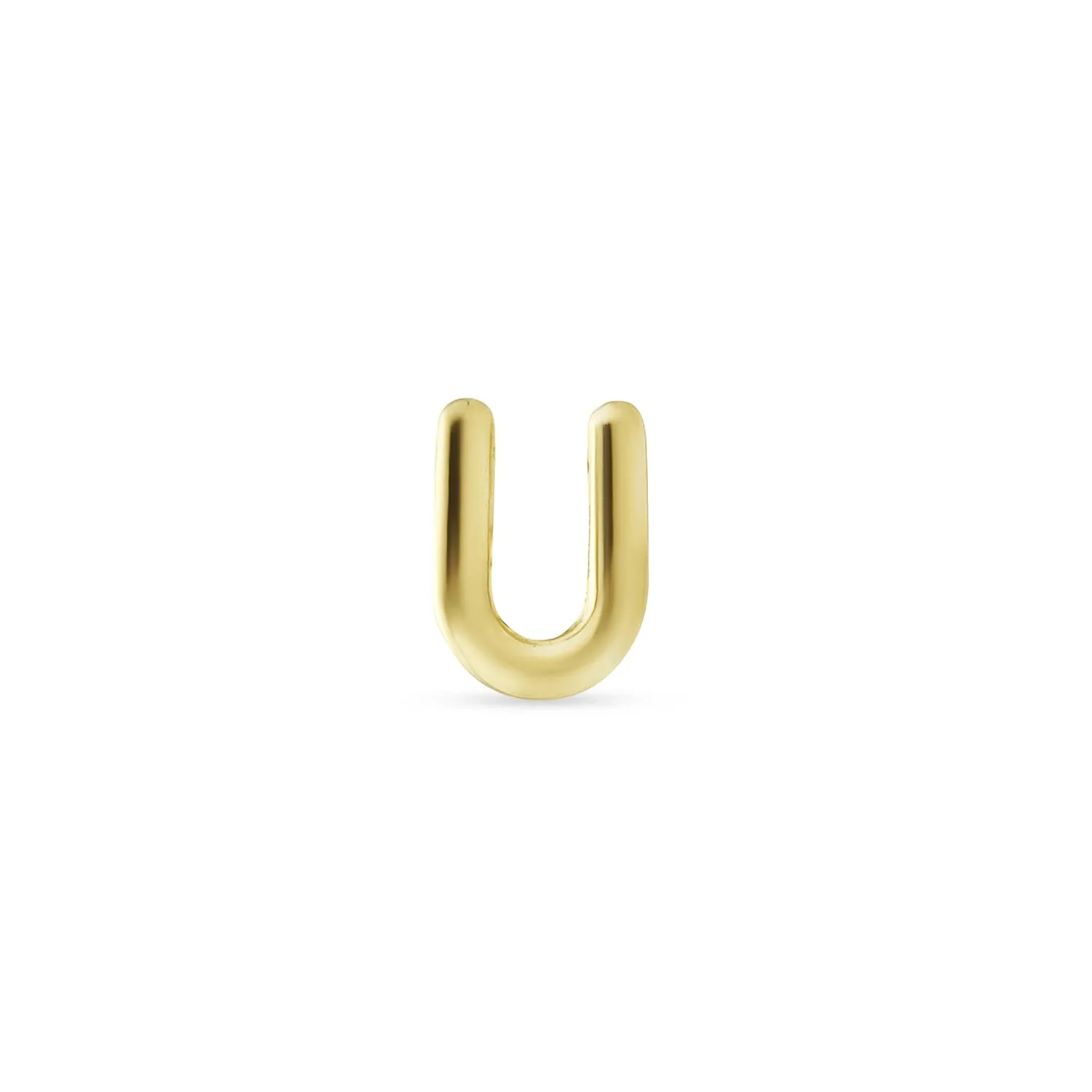 Alphabet Letter Initial Cartilage 1 Piece Stud Earring Real 14K Gold