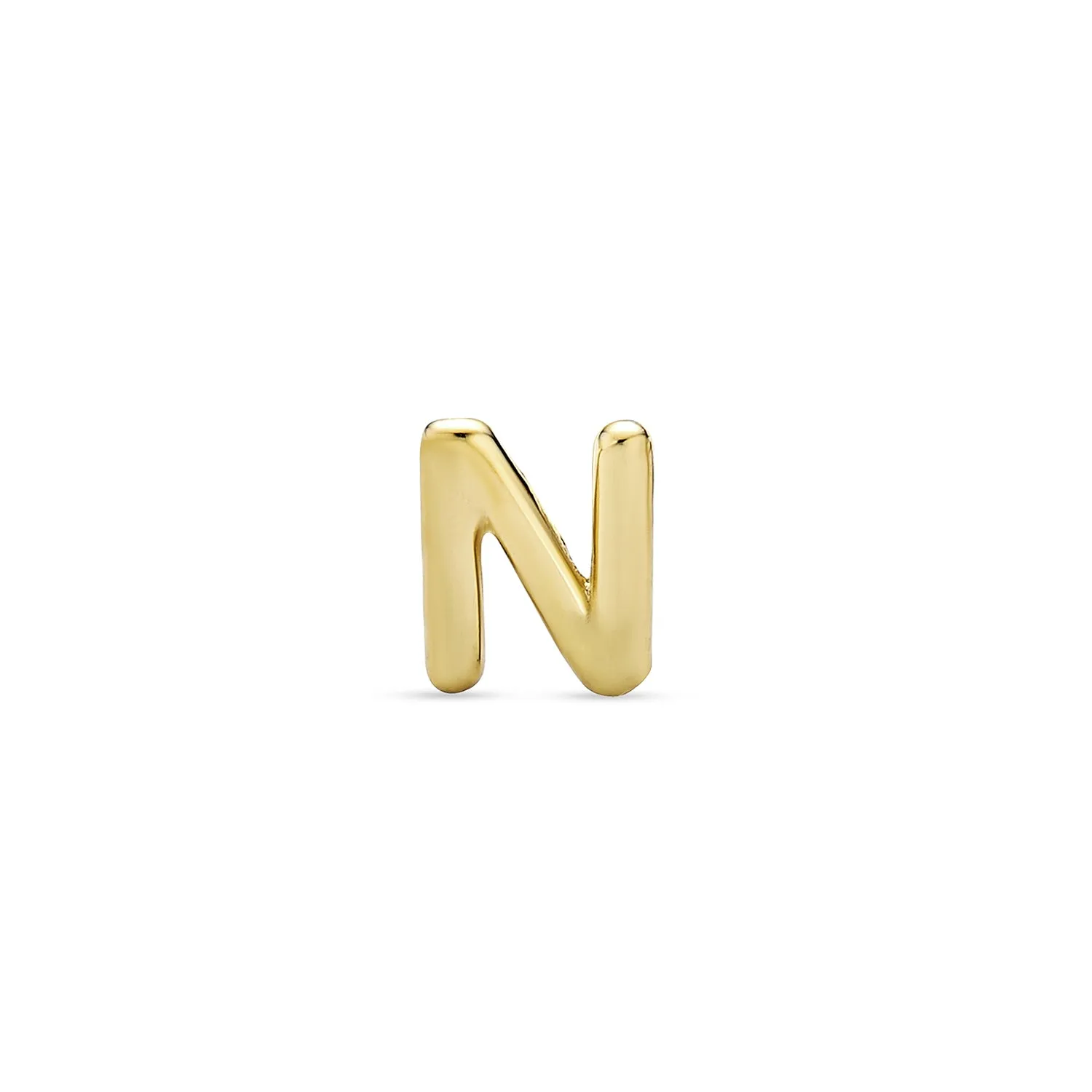 Alphabet Letter Initial Cartilage 1 Piece Stud Earring Real 14K Gold