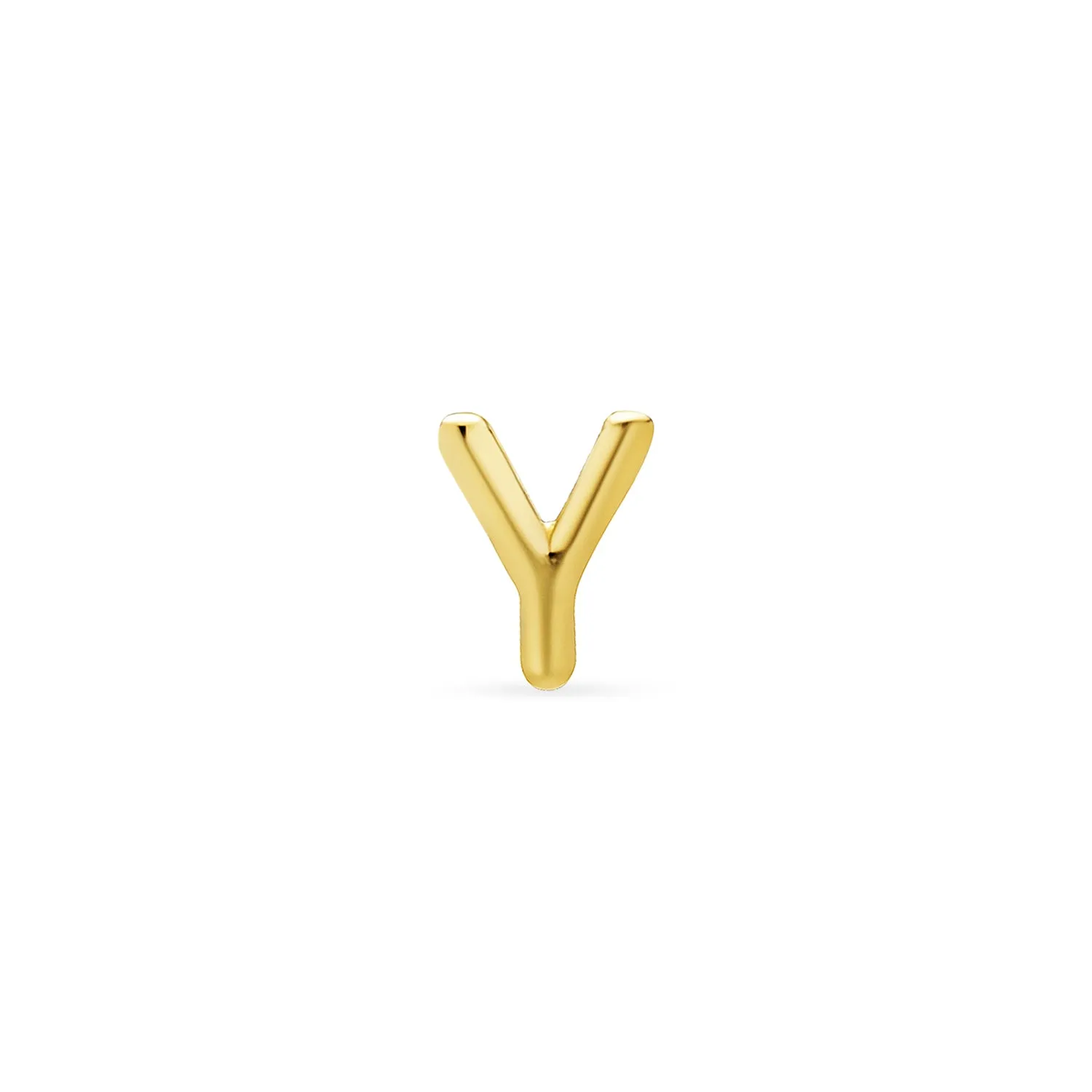 Alphabet Letter Initial Cartilage 1 Piece Stud Earring Real 14K Gold