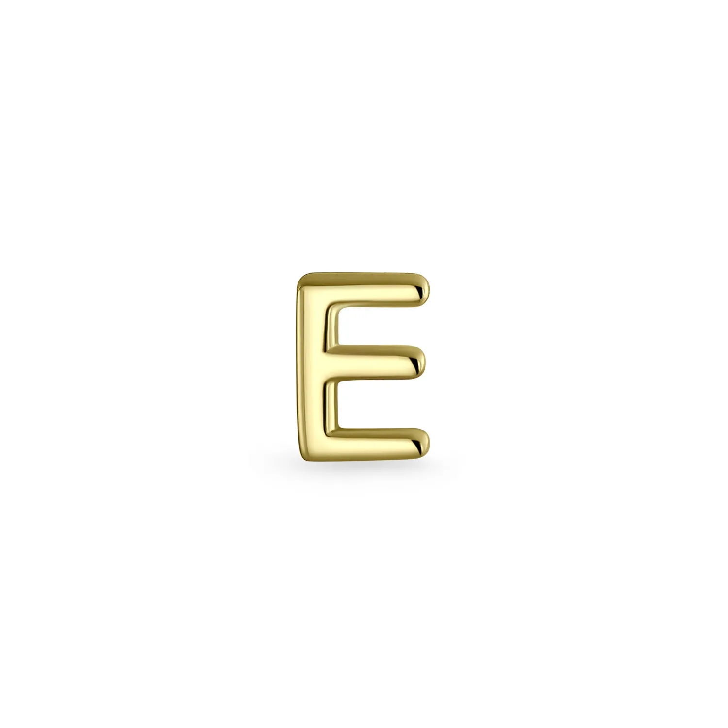 Alphabet Letter Initial Cartilage 1 Piece Stud Earring Real 14K Gold