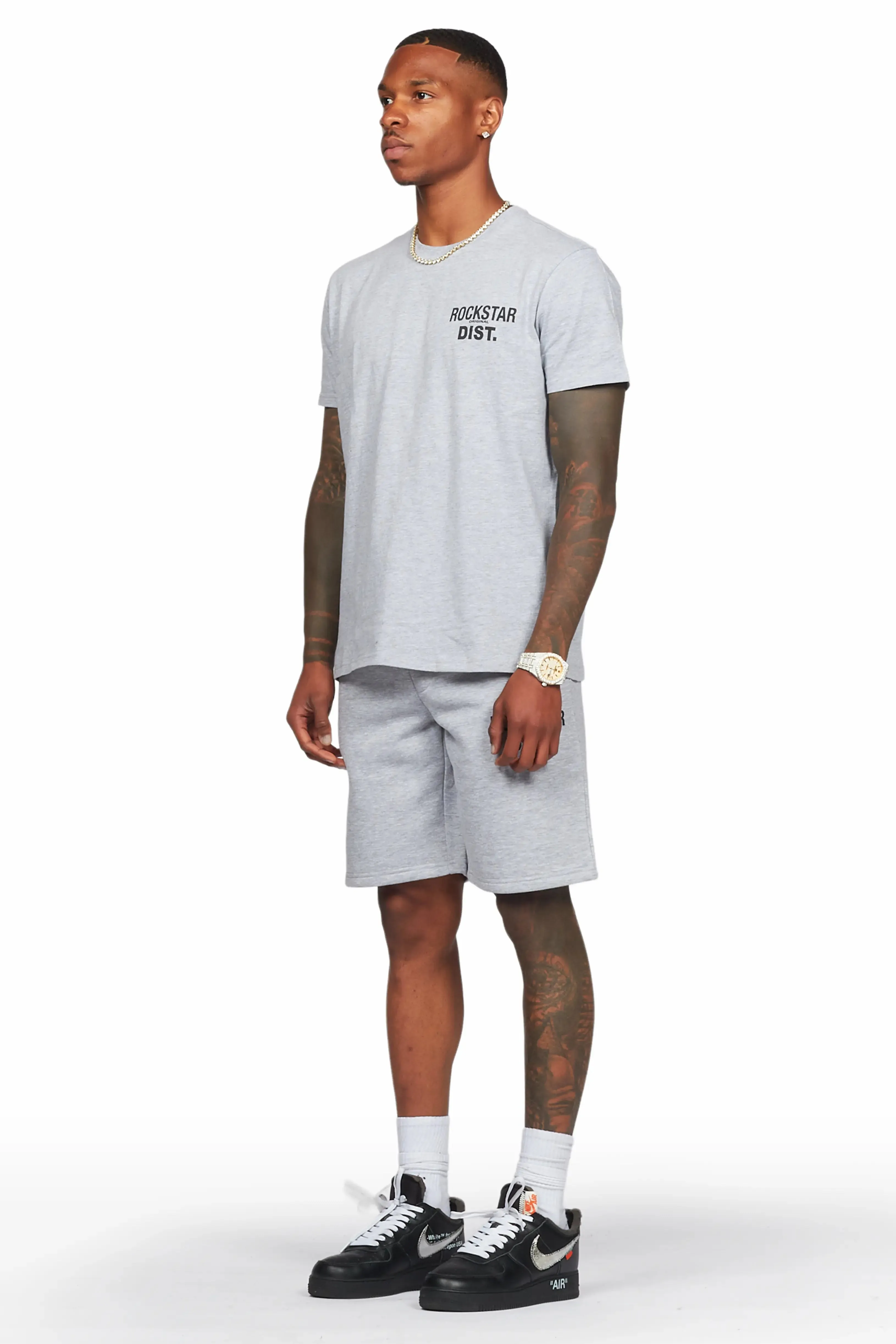 Alpine Heather Grey T-Shirt/Short Set