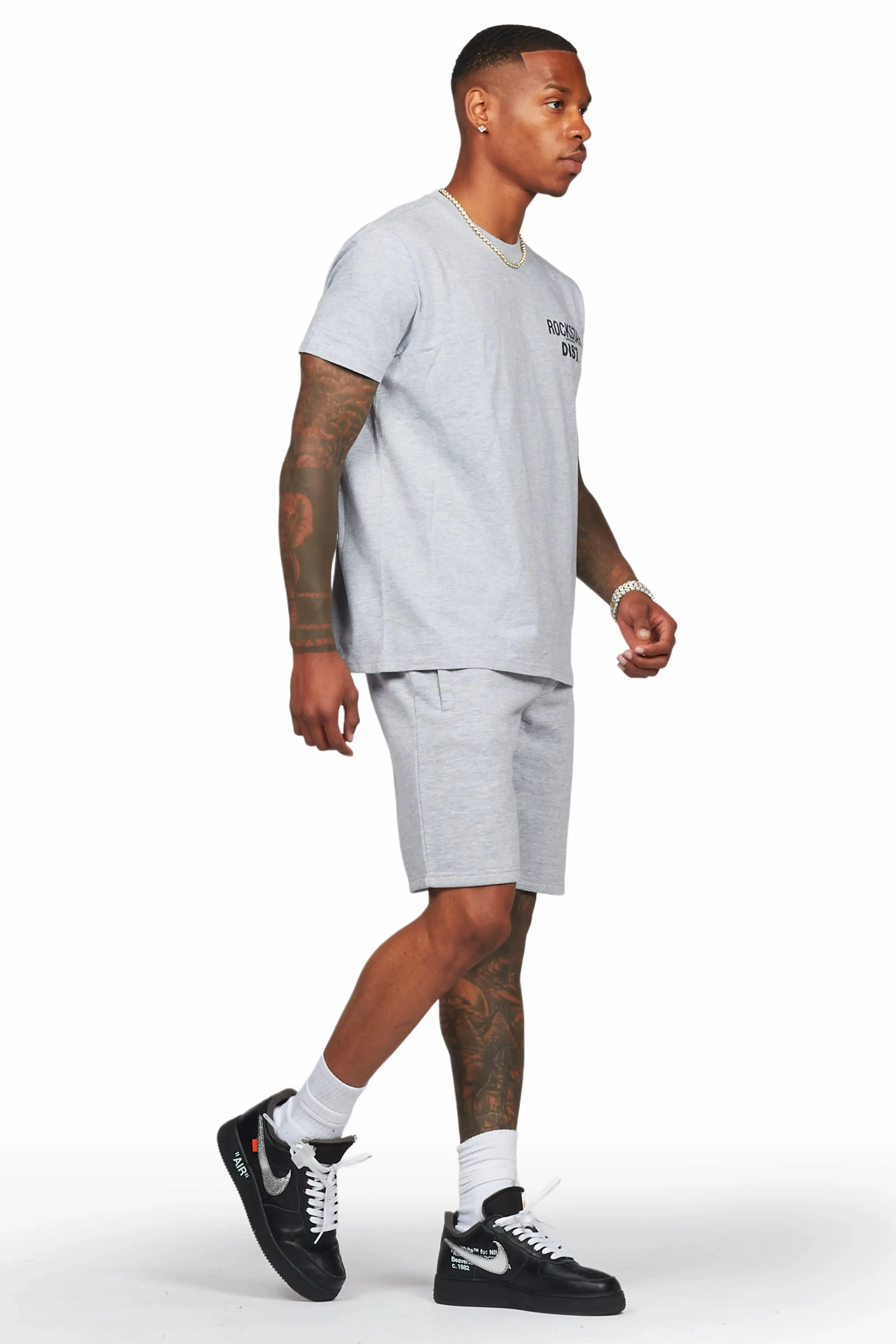 Alpine Heather Grey T-Shirt/Short Set