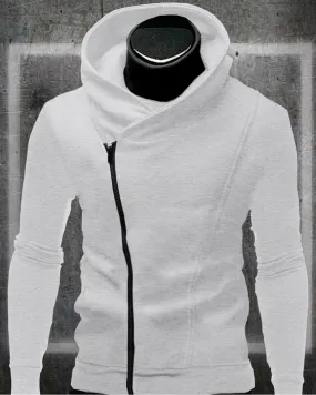 Assassin White melange Men Casual Side Zipper Jacket