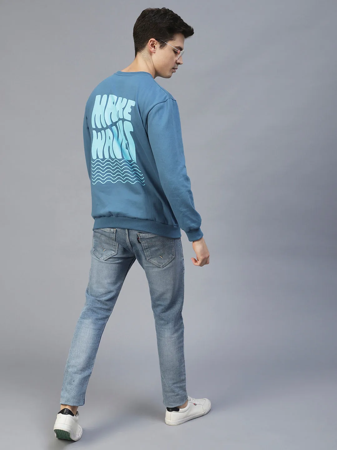 Back Printed Oversize Fleece Sweatshirt