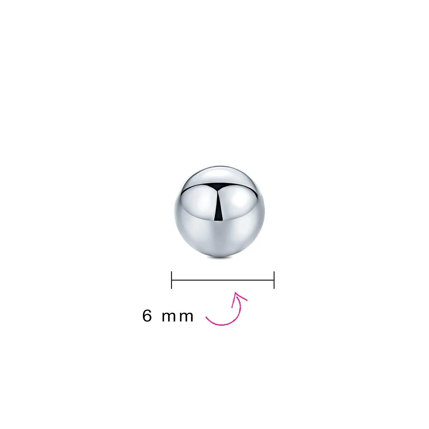 Basic Minimalist Simple Round Bead Ball Stud Earrings Sterling Silver