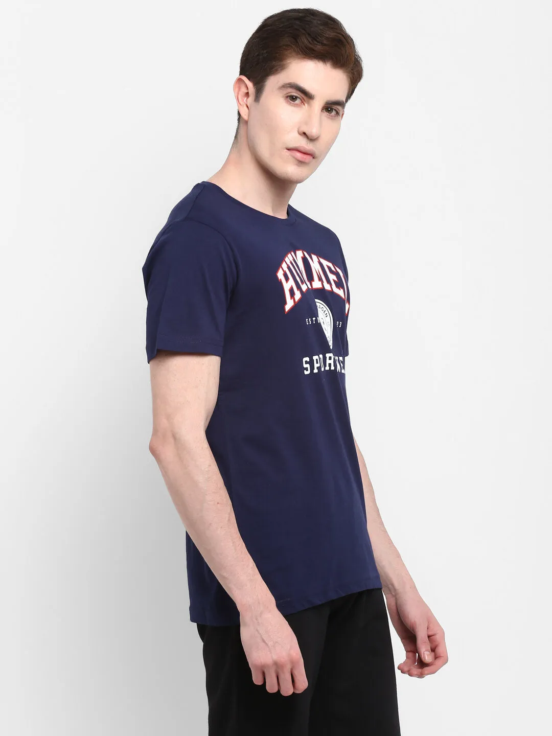 Batista Men Cotton Navy Blue T-Shirt