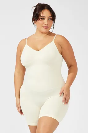 Beige Seamless Backless Sculpting Bodysuit