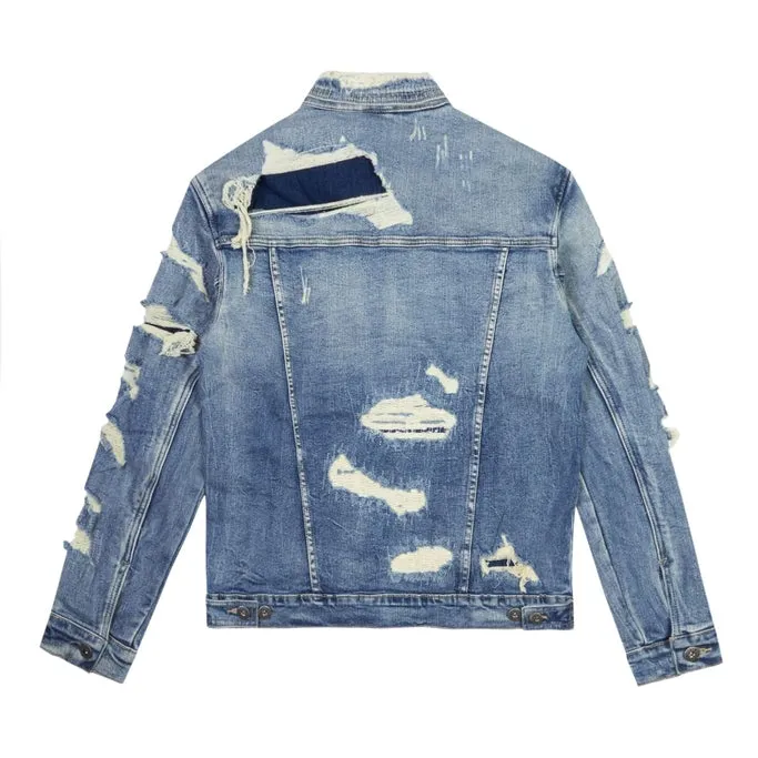 Big and Tall Overspray Utility Jean Jacket - Aspen Blue