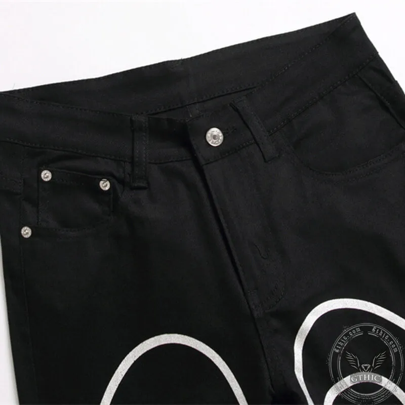 Black Printed Cotton Men’s Pants