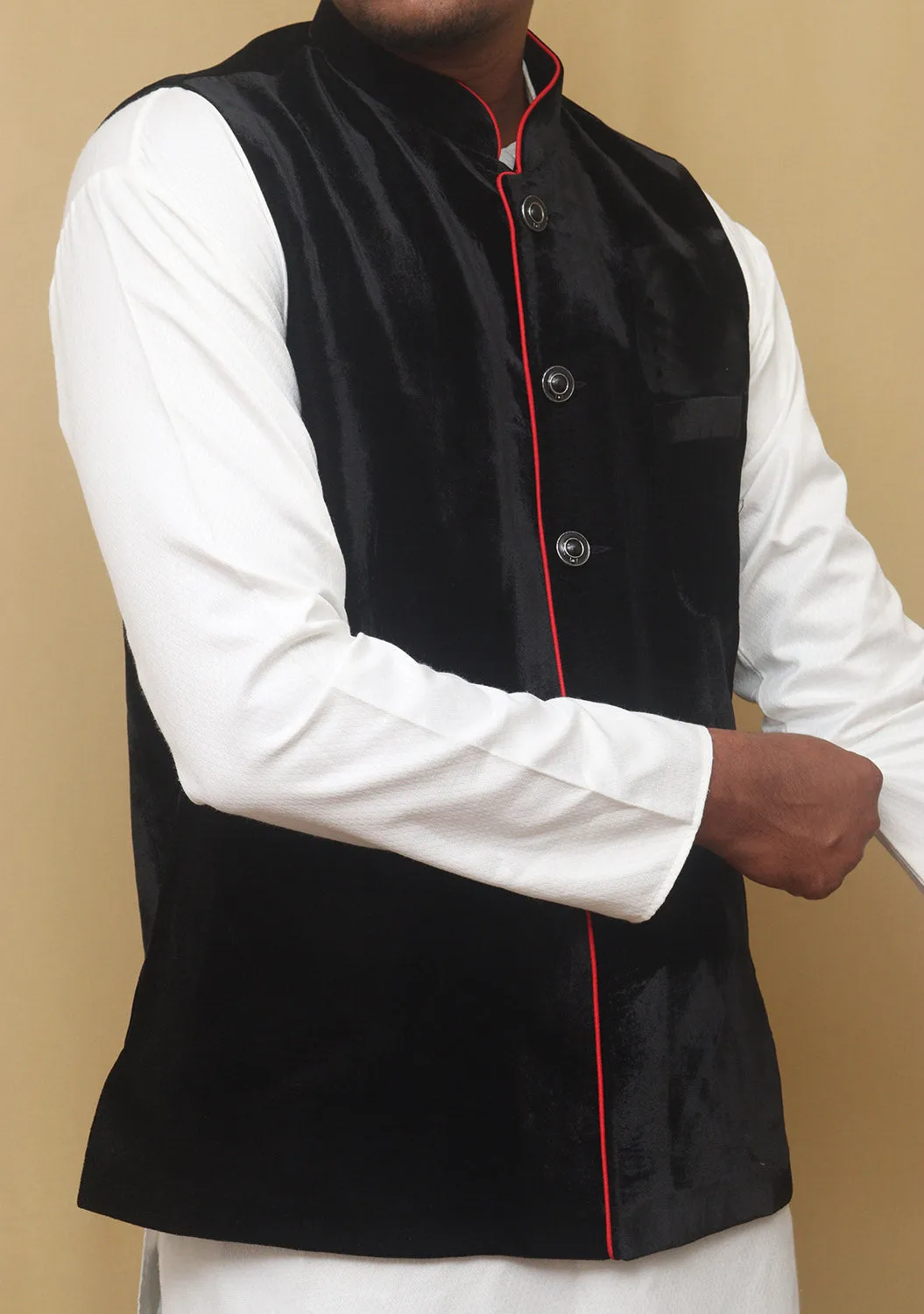 Black Velvet Nehru Jacket