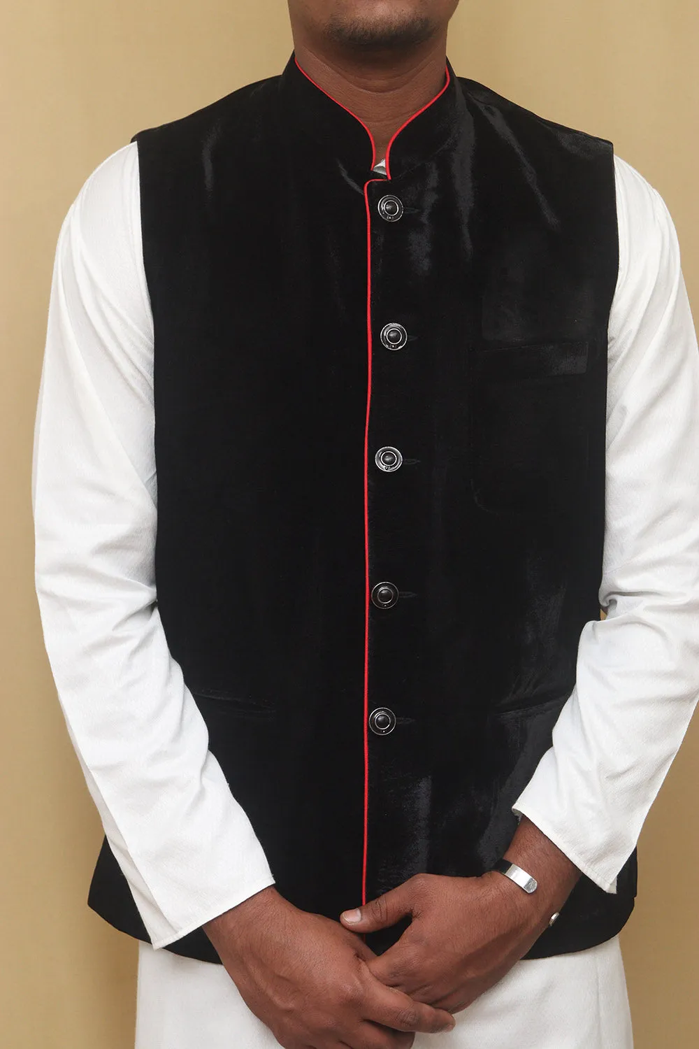 Black Velvet Nehru Jacket