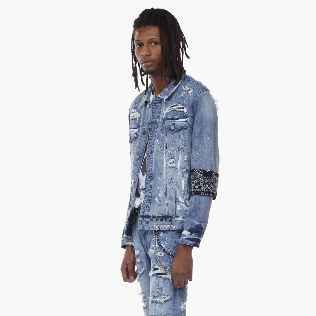 Bleunoir Bandana Jean Jacket - Cerulean Blue