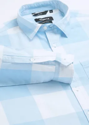 Blue Check Mens Full Sleeve Shirt