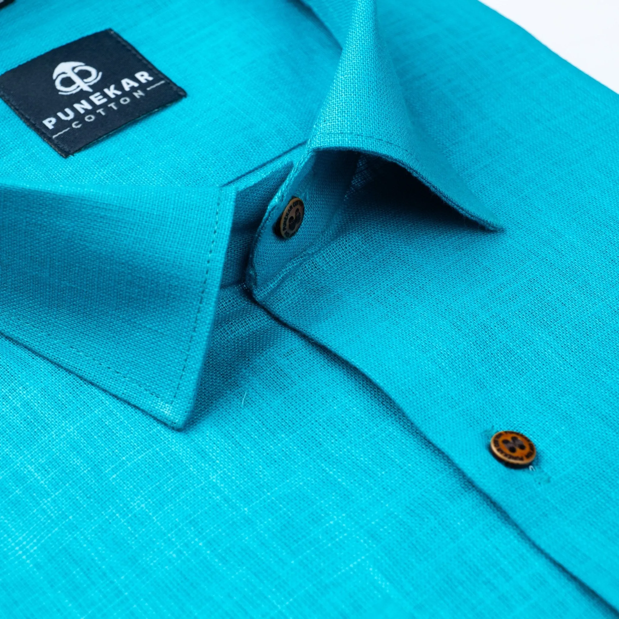 Blue Color Linen Formal Shirts For Men