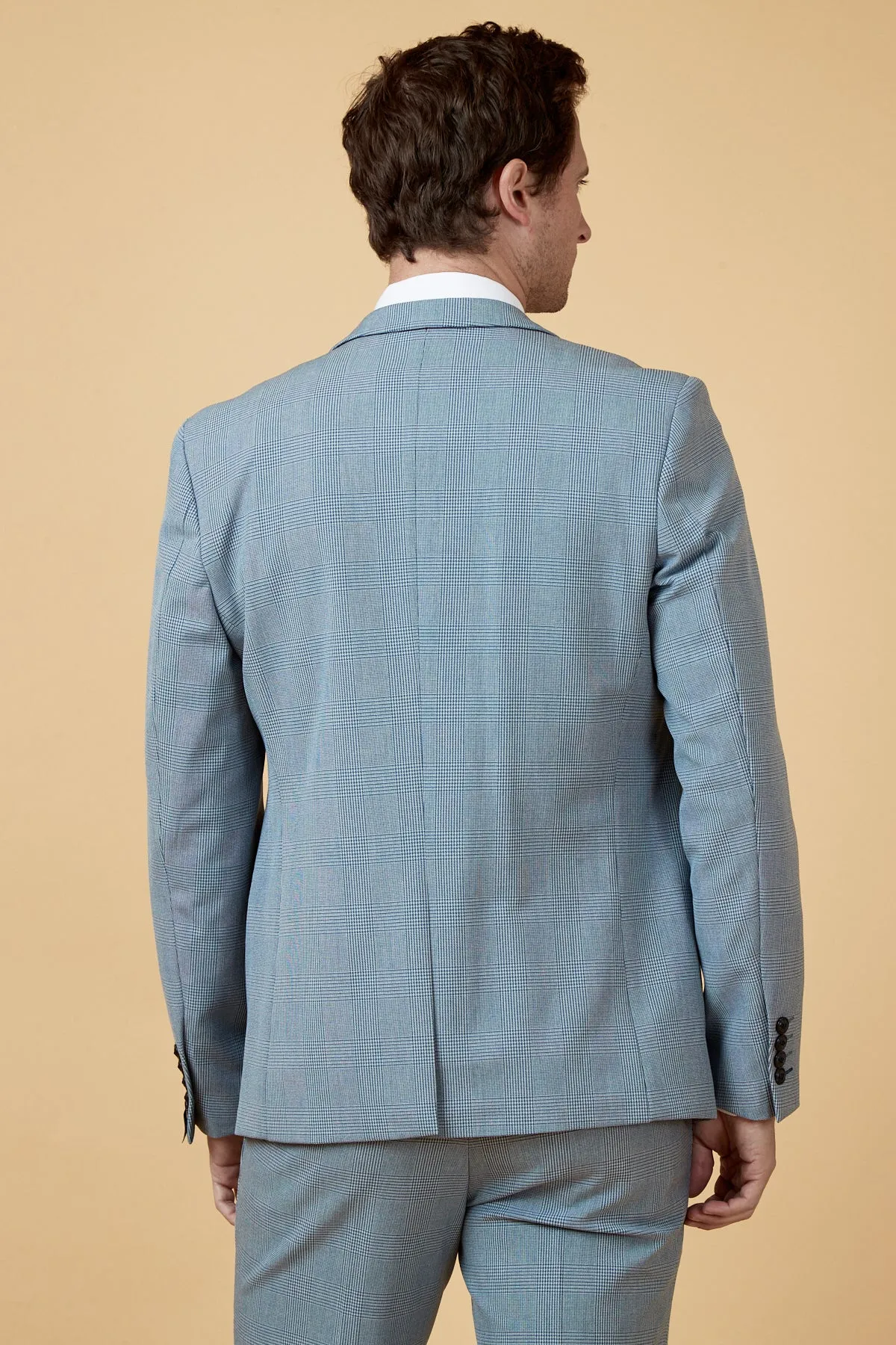 BROMLEY - Sky Blue Check Two Piece Suit