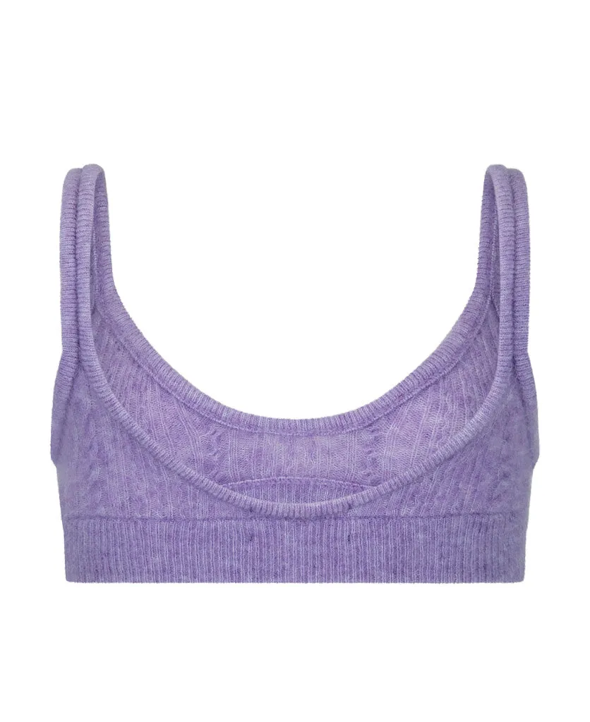 CABLE KNIT WOOL BRALET