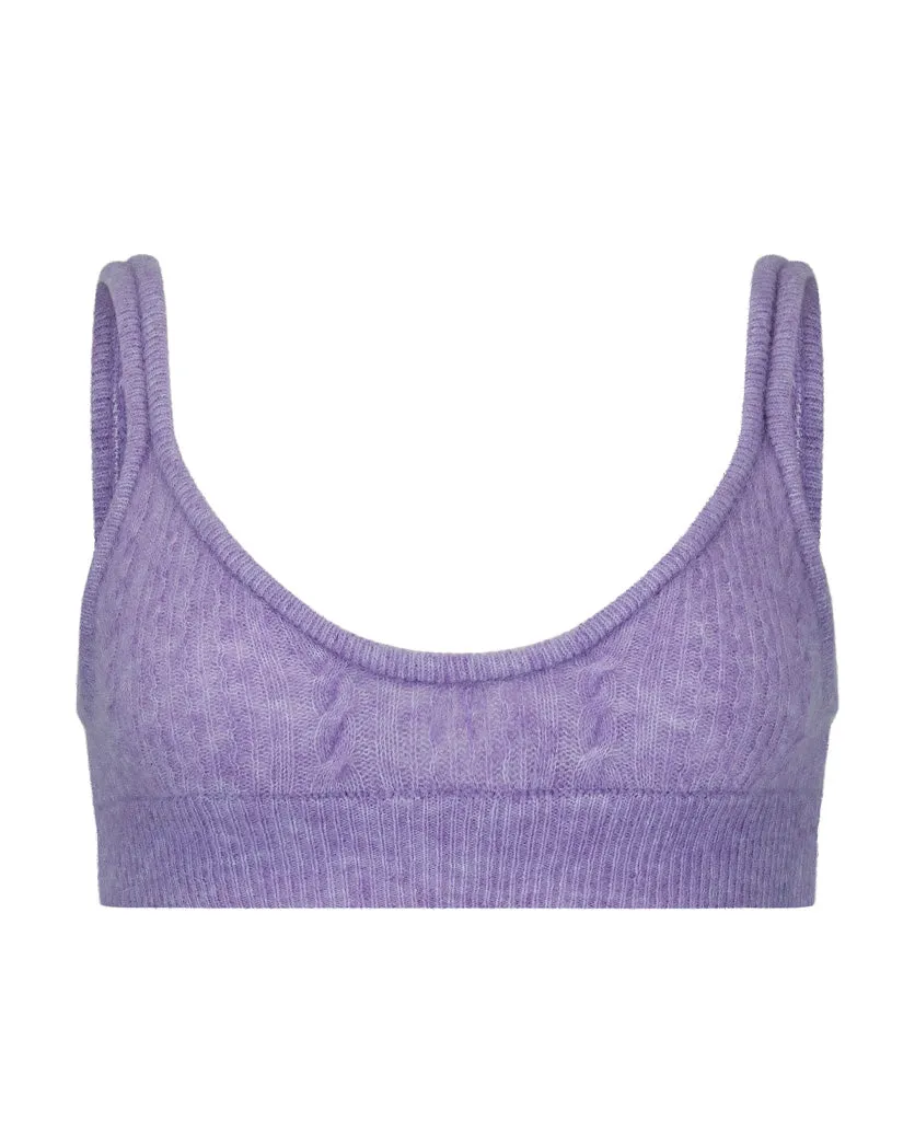 CABLE KNIT WOOL BRALET