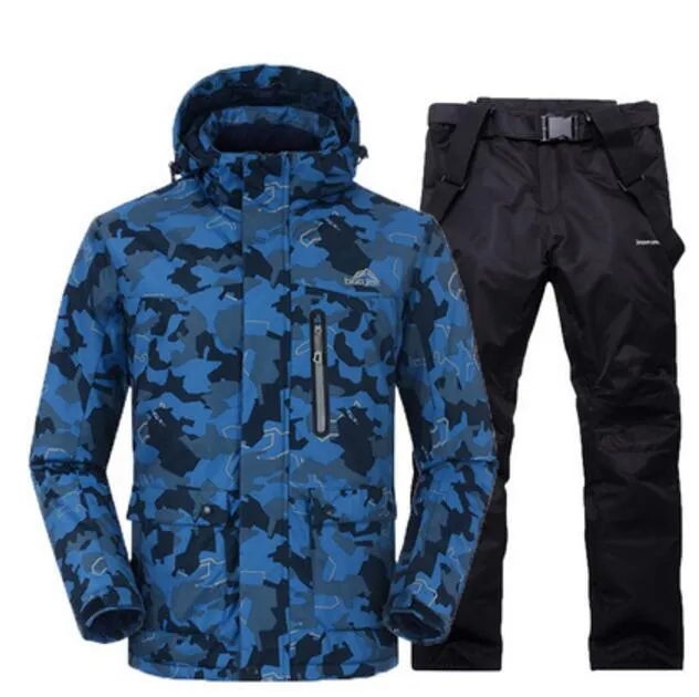 Camouflage Blue Ski Suit For Men