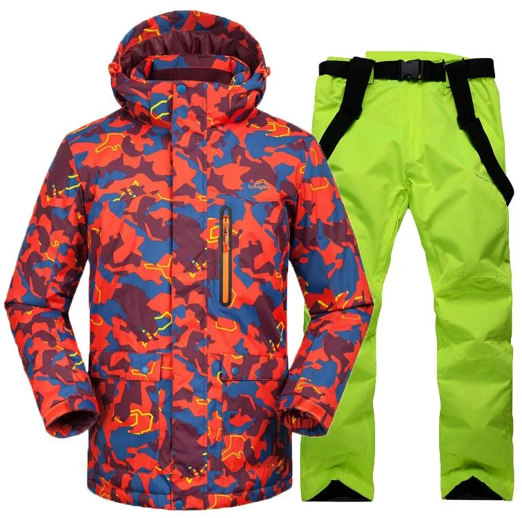 Camouflage Red Ski Suit For Men