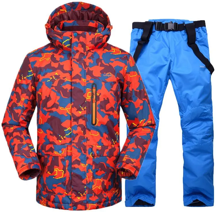 Camouflage Red Ski Suit For Men