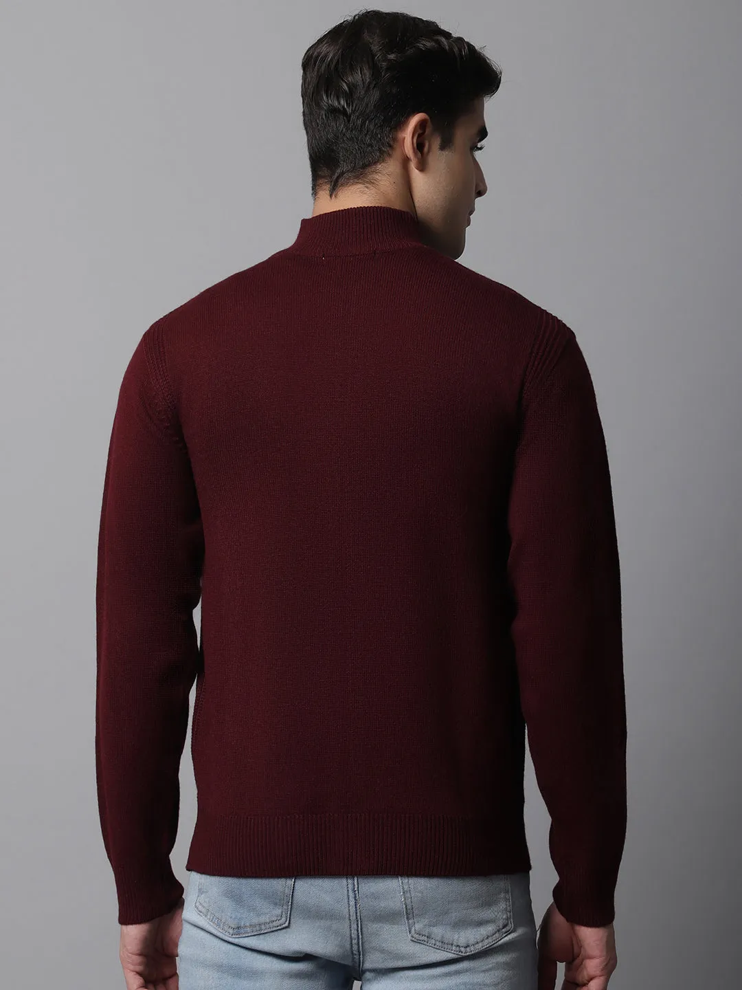 Cantabil  Men Maroon Sweater