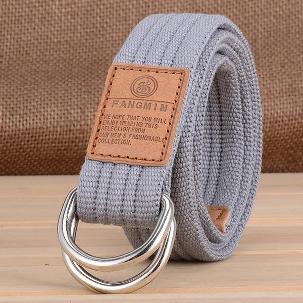 Casual Canvas Double Buckle Woven Belt