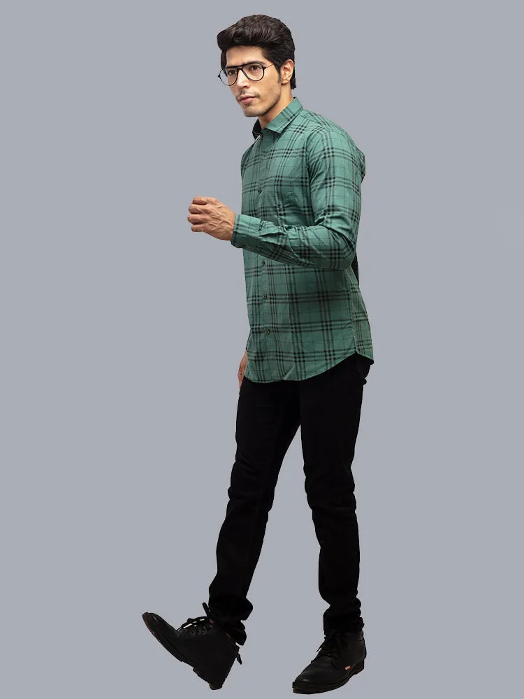 Check Shirt - Checked Regular Fit Casual Shirt Green