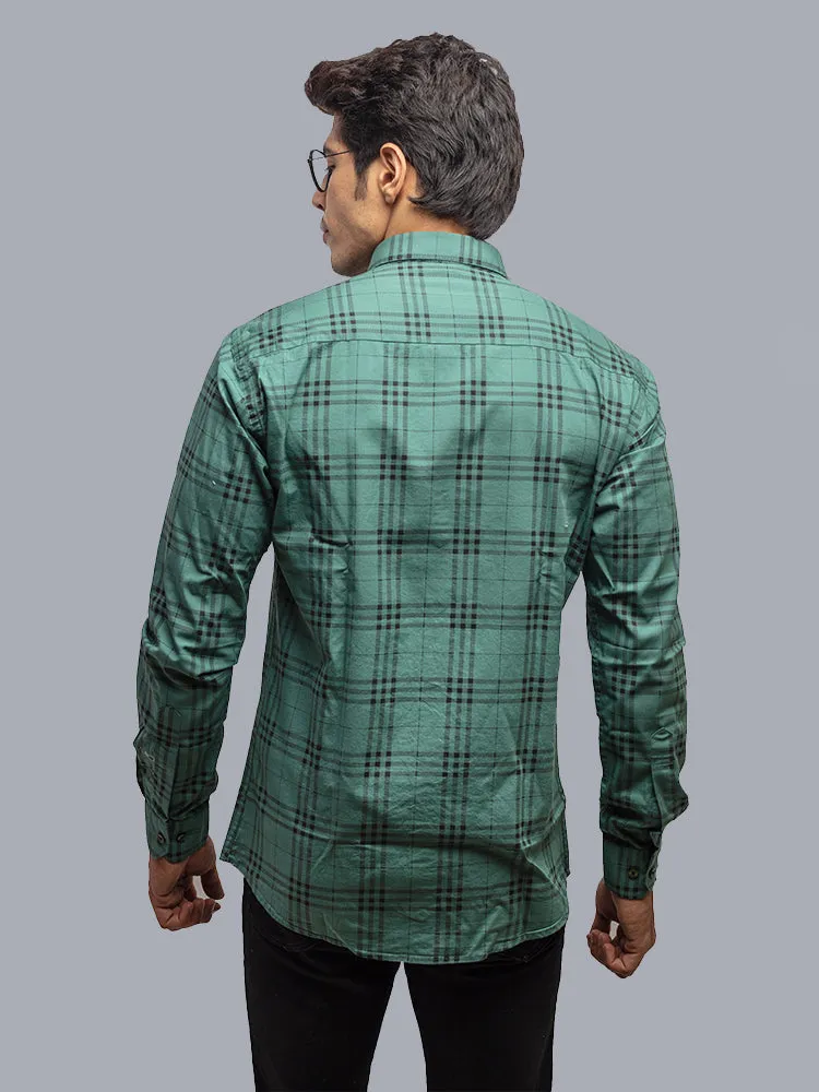 Check Shirt - Checked Regular Fit Casual Shirt Green