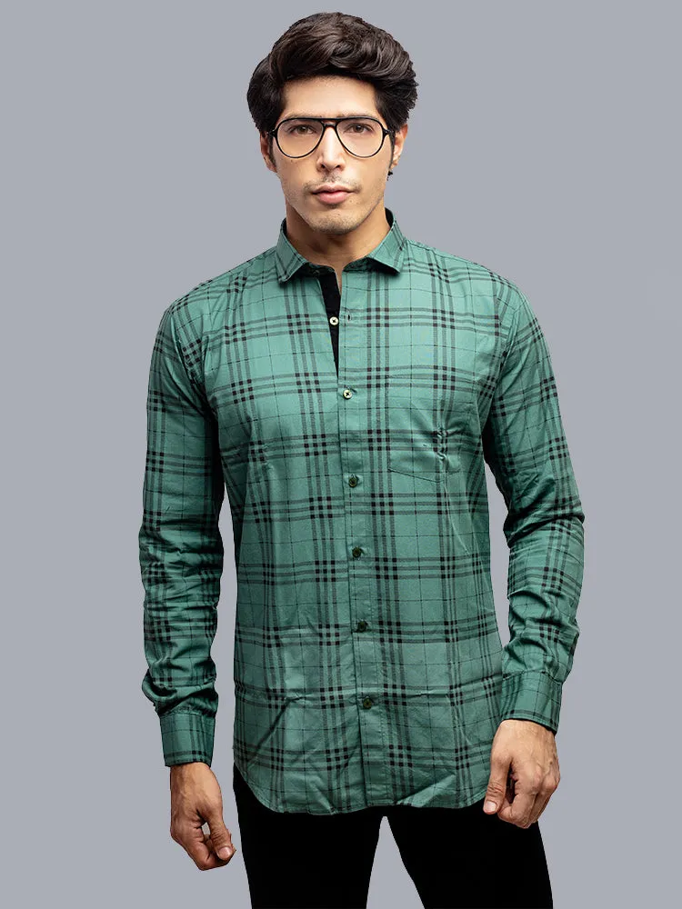 Check Shirt - Checked Regular Fit Casual Shirt Green