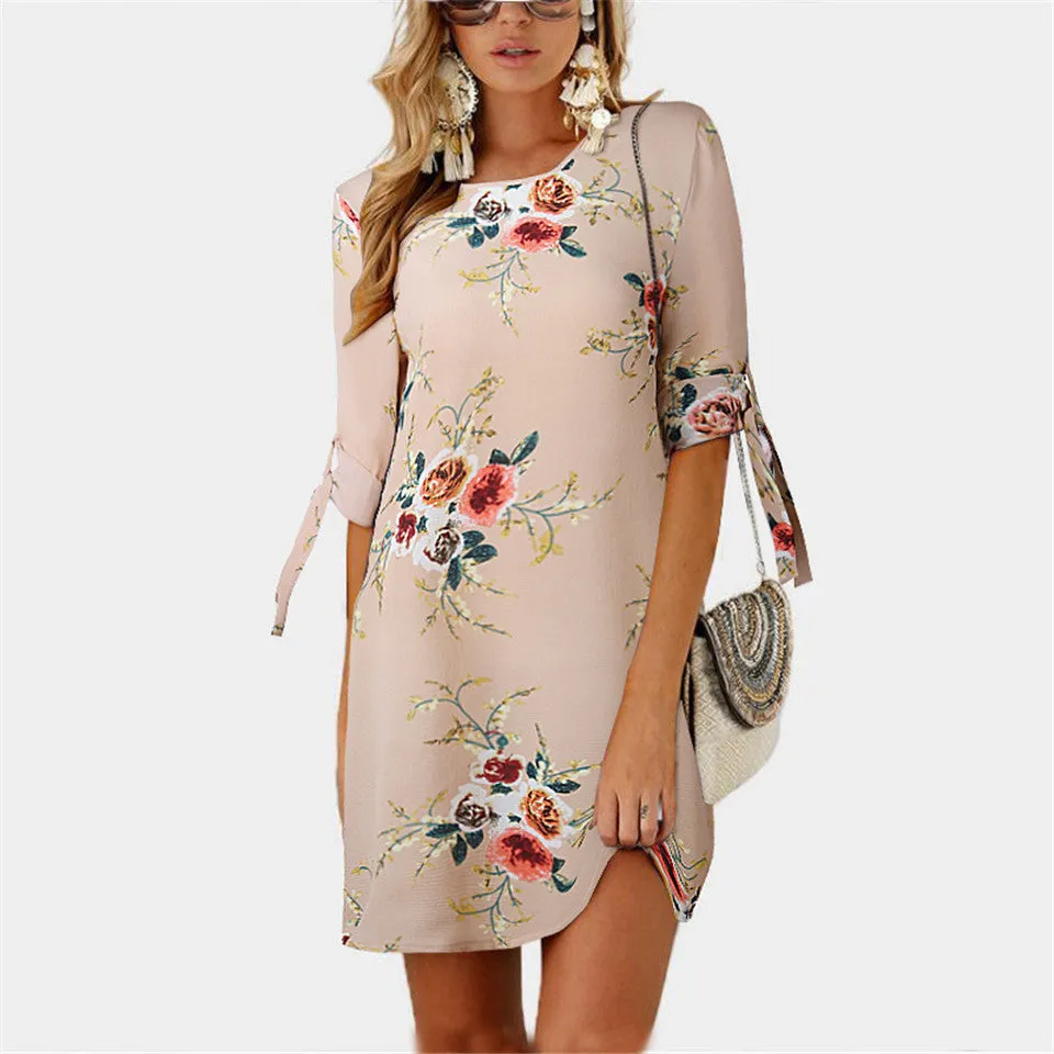 Chiffon Floral Mini Sexy Beach Dress