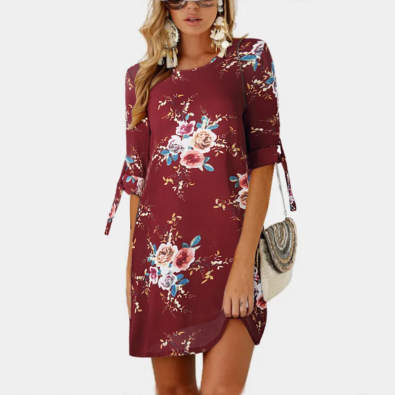 Chiffon Floral Mini Sexy Beach Dress