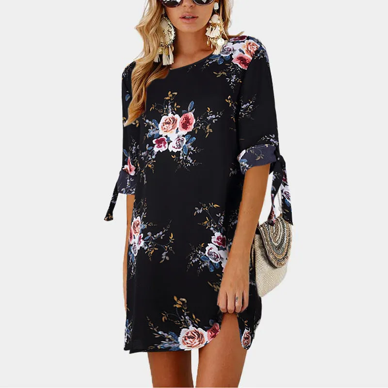 Chiffon Floral Mini Sexy Beach Dress