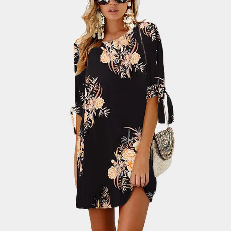 Chiffon Floral Mini Sexy Beach Dress