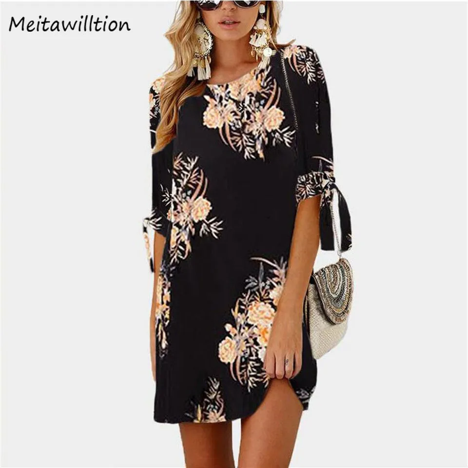 Chiffon Floral Mini Sexy Beach Dress