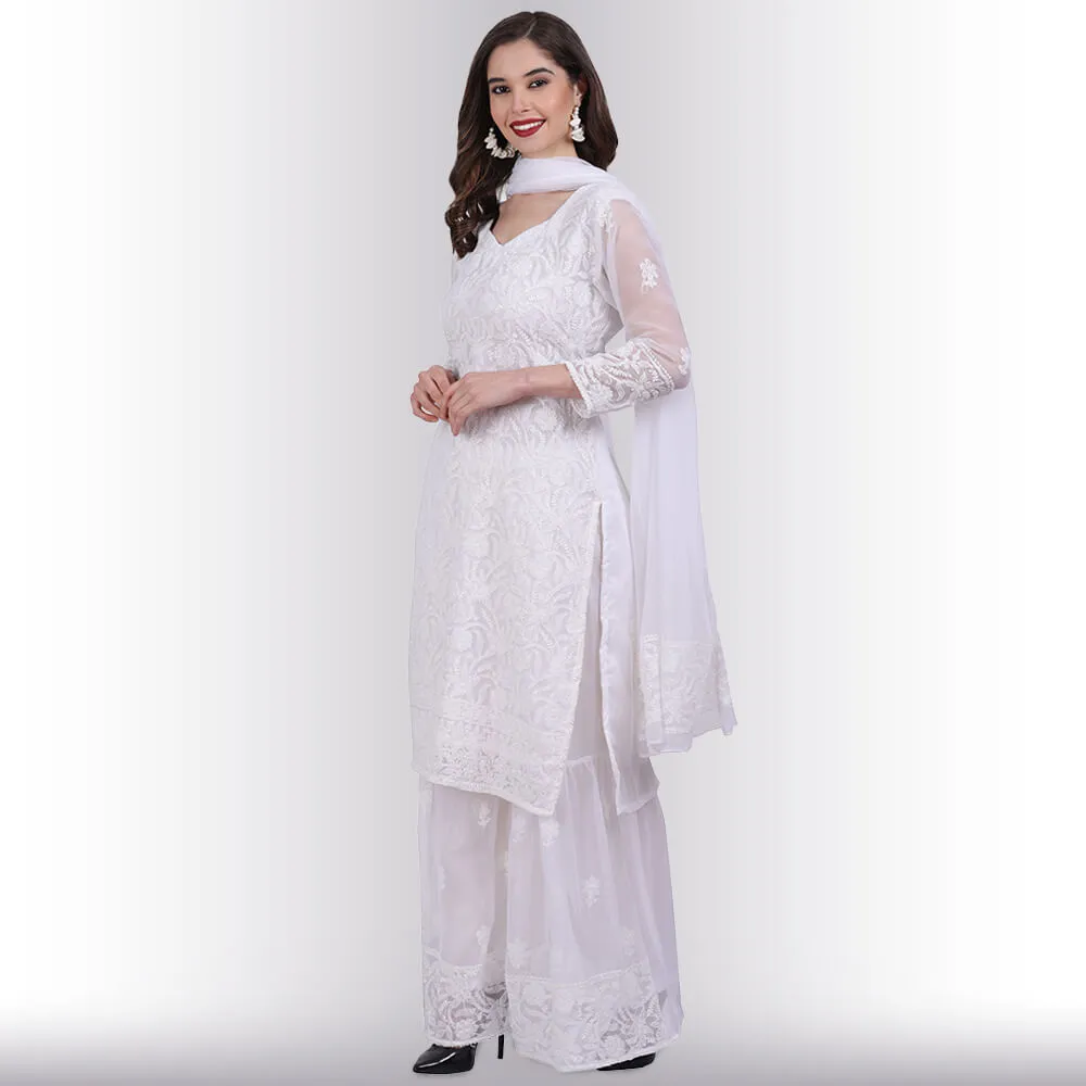 Chikankari Work Garara Dress