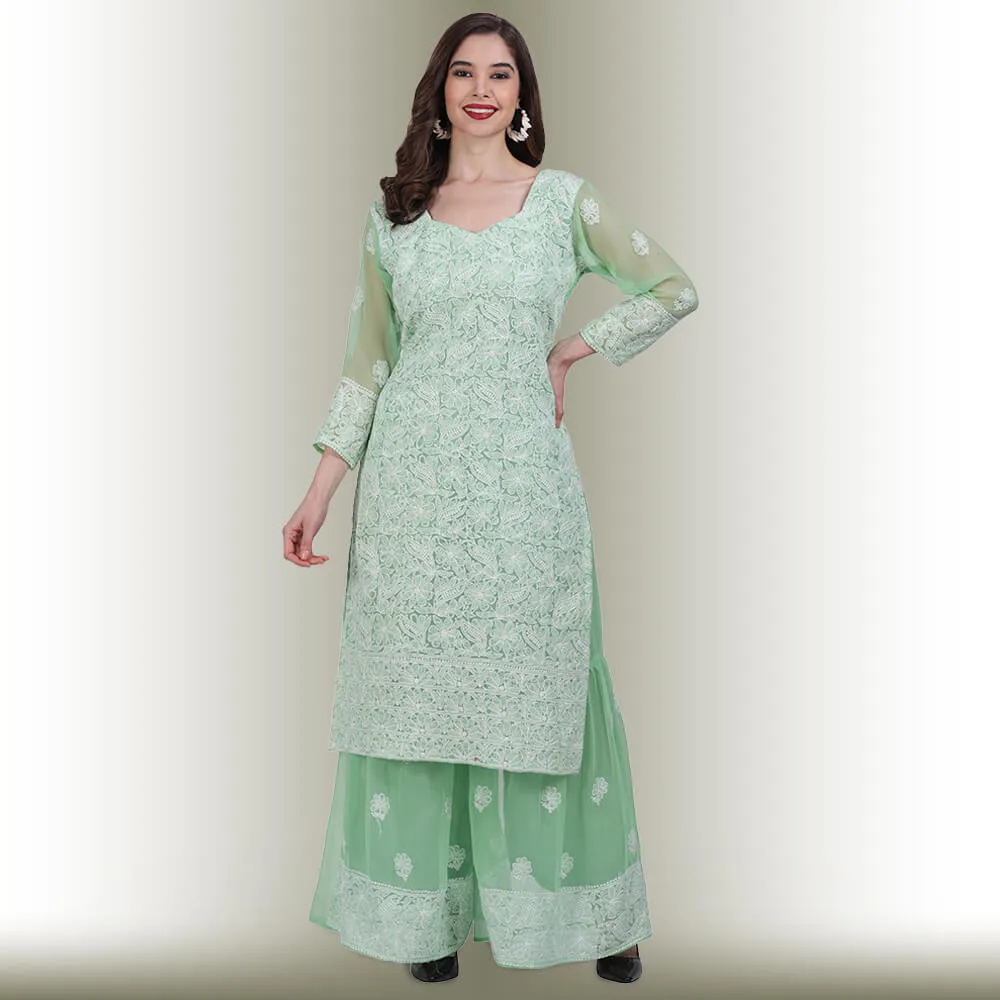 Chikankari Work Garara Dress