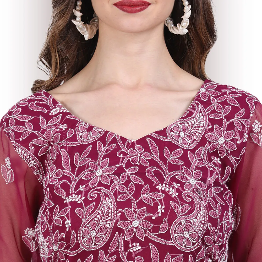 Chikankari Work Garara Dress