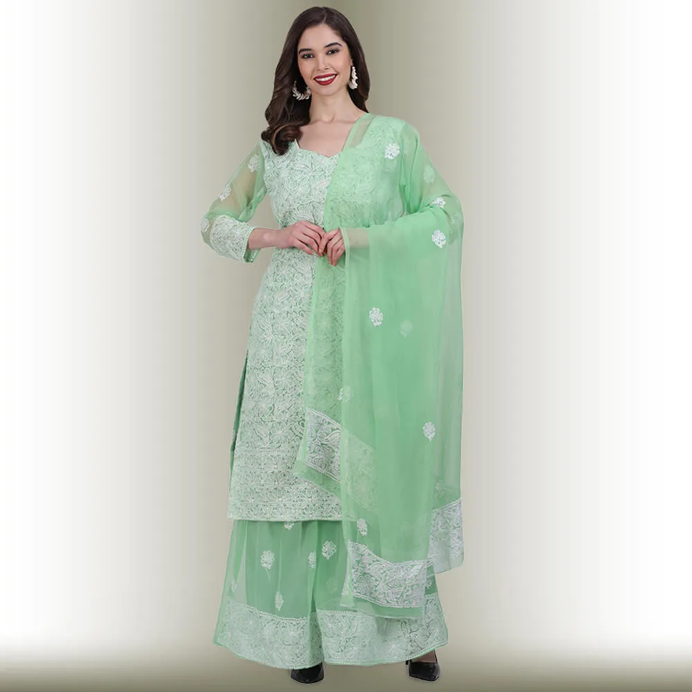 Chikankari Work Garara Dress