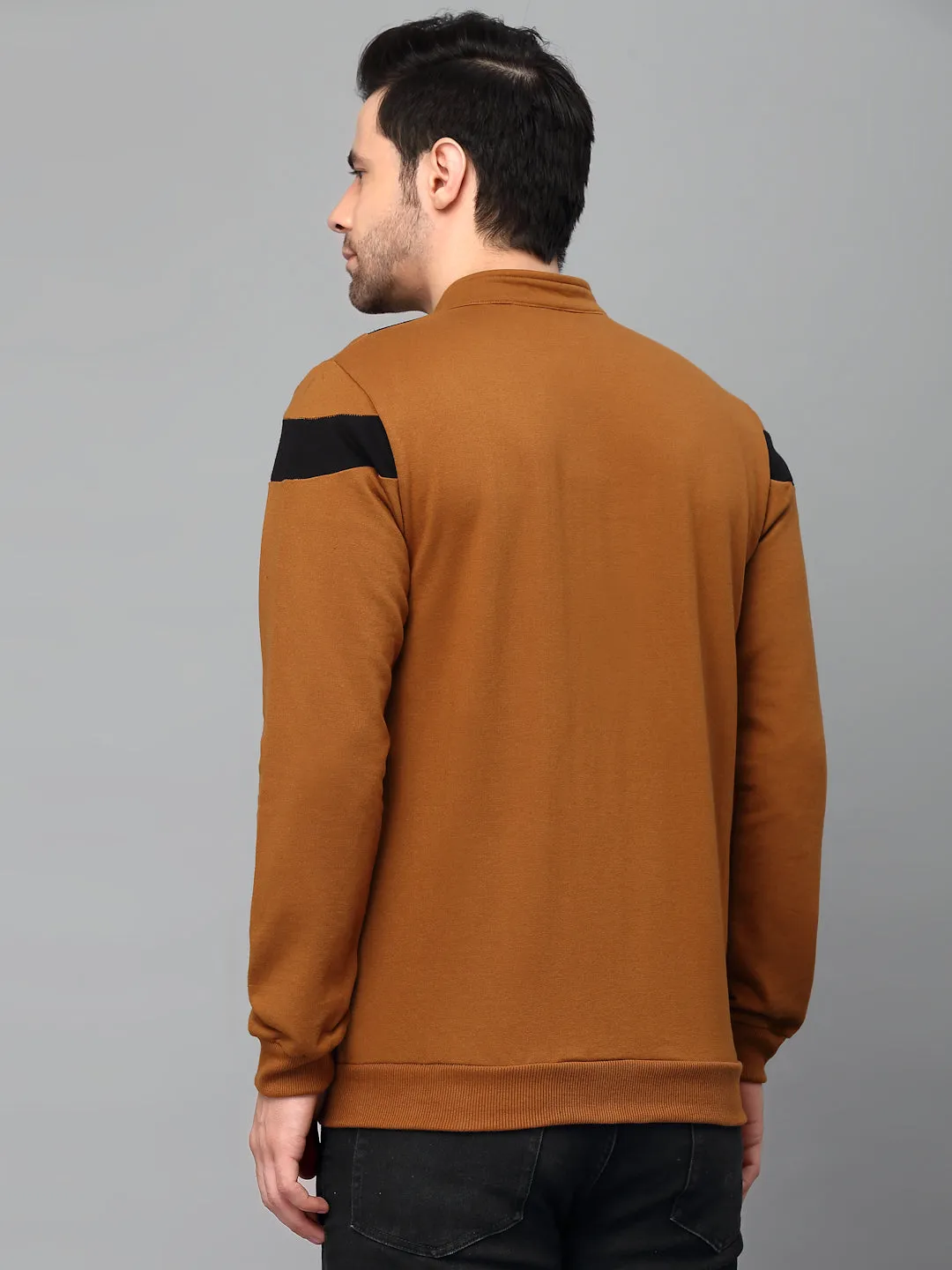 Color Blocked High Neck Fleece Jacket