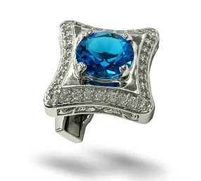 cufflink diamond blue