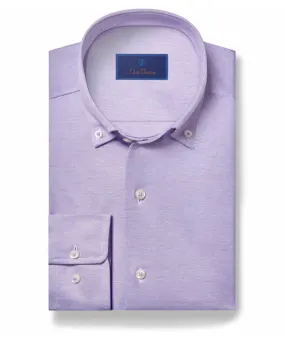 David Donahue Lilac Oxford Knit Shirt