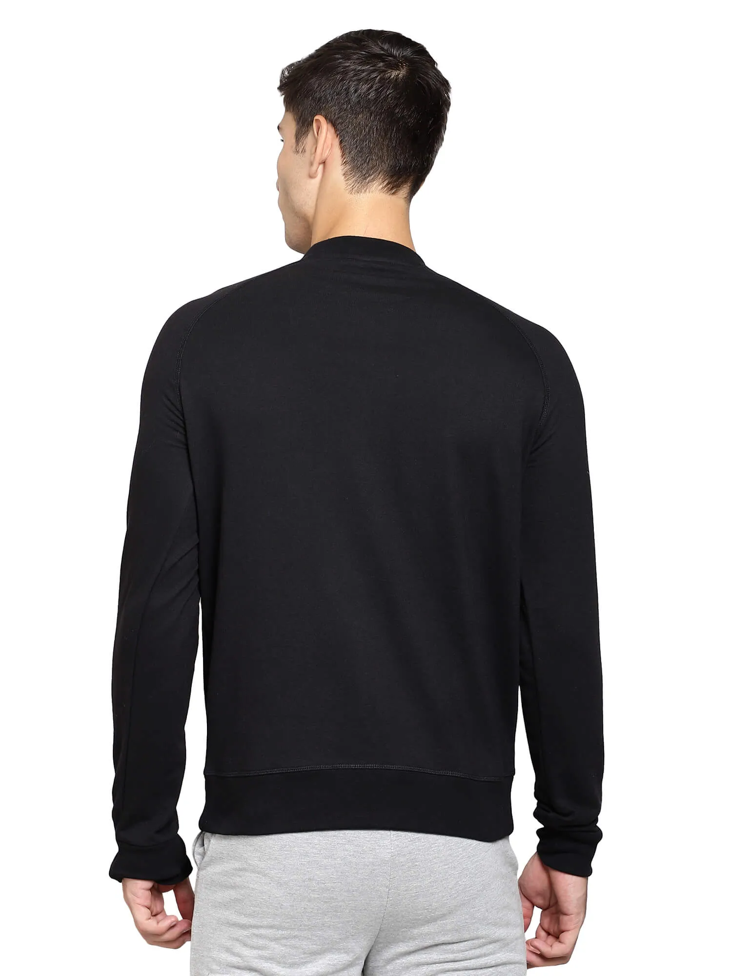 Evion Men Cotton Black Sweatshirt